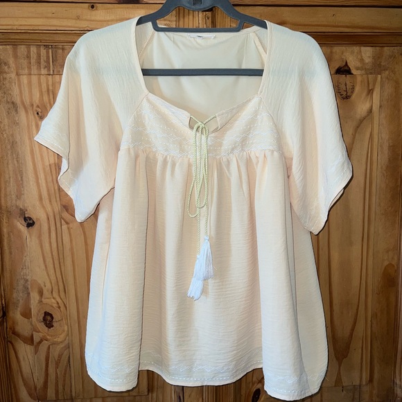tea n rose Tops - Tea n Rose yellow babydoll top. SZ. S